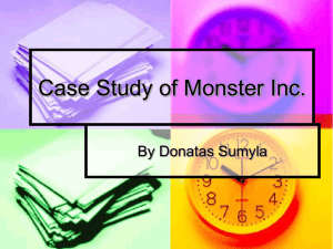 Case Study of Monster Inc.