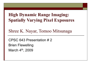High Dynamic Range Imaging: Spatially Varying Pixel Exposures