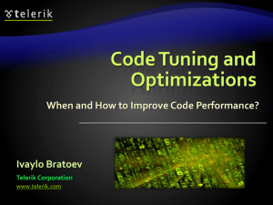 2. Code Tuning and Optimization
