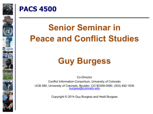 PPT Slides -- January 22 - Peace and Conflict Studies