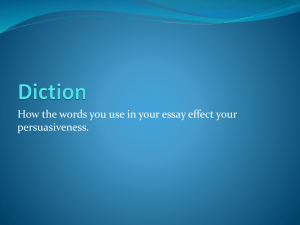Diction of your persuasive essay