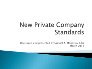 New Private Company Standards