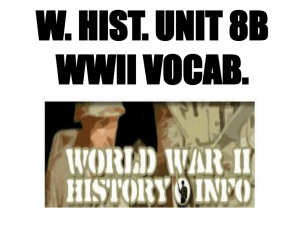 W. Hist. U8B WWII Vocab. Power Point