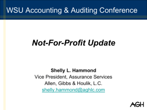 Not-For-Profit Update Shelly L. Hammond