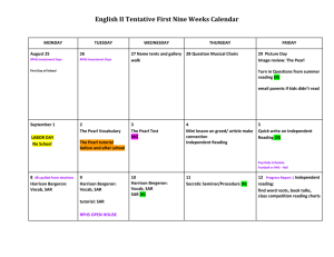 English II Tentative First Nine Weeks Calendar