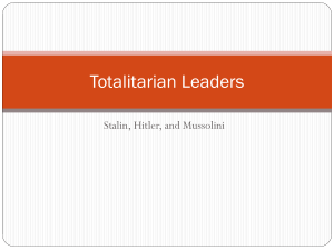 Totalitarian Leaders - Mrs. Brewington World History