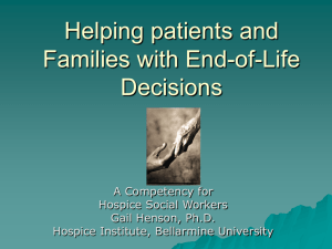 Helping Clients and Families with End-of-Life Decisions