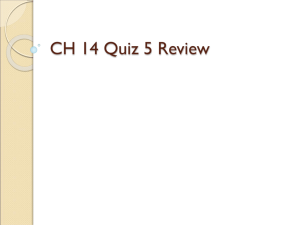 CH 14 Quiz 5 Review