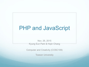 PHP and JavaScript Programming - Towson University