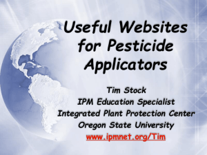 Internet Resources for Pesticide Applicators
