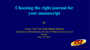 Choosing the right journal for your manuscript