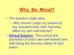 PowerPoint No. 18 – Why Be Moral?