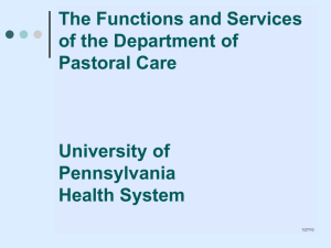 Pastoral Care for Patients, Families, and Staff