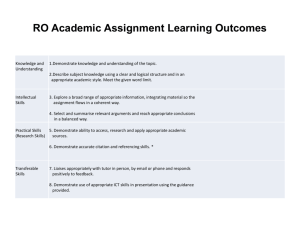 RO Academic Assignment Learning Outcomes