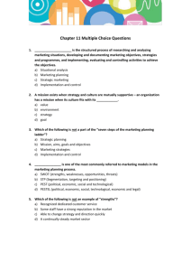 Marketing Planning for Value Delivery Chapter 11 Word Document
