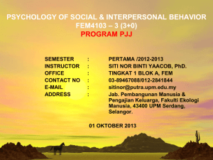 psychological of social and interpersonal behavior