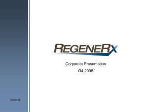 RegeneRx Management Presentation
