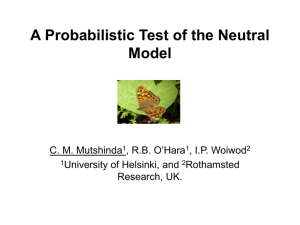 A Probabilistic Test of the Neutral Model of Community Dynamics