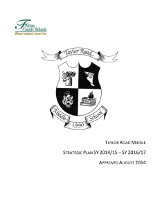 Taylor Road Middle Strategic Plan SY 2014/15