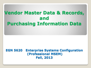 5. Vendor Master Data