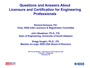 Licensure & Certification for Engineering Professionals