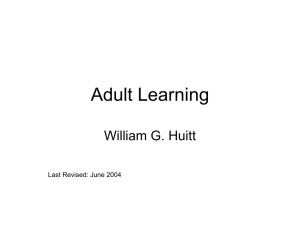 Adult Learning - Educational Psychology Interactive