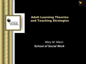 Adult Learning Theories and Teaching Strategies