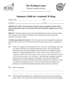 Summary Skills for Academic Writing DLA