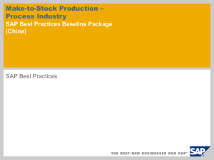 Scenario Overview - SAP Best Practices