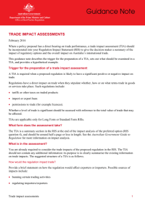 TRADE IMPACT ASSESSMENTS GUIDANCE NOTE