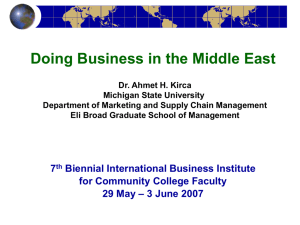 Doing Business in the Middle East - International Business Center