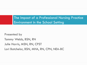 The Impact of a Professional Nursing Practice Environment in the