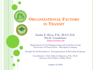 Organizational Factors in Transit Services