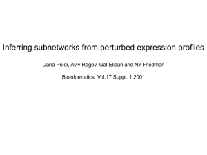 Inferring subnetworks from perturbed expression profiles Dana Pe'er