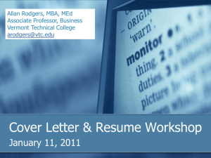 Cover Letter & Resume Workshop