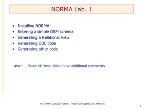 NORMA Lab 1 - Object Role Modeling