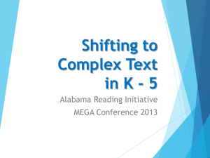 Shifting to Complex Text in K