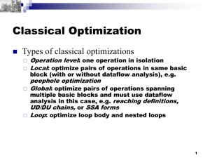 Classic Optimizations