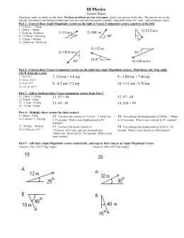 AP Physics Vectors Worksheet 1 Unit Vectors