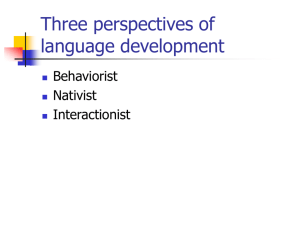 Three perspectives of language development