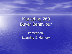 Marketing 260 Buyer Behaviour