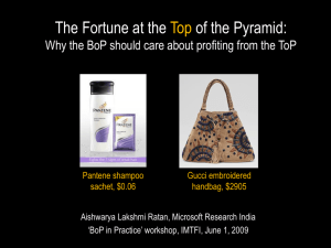 Why the BoP Should care about Profiting from the ToP