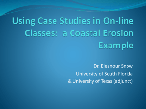 Using Case Studies in On-line Classes: a Coastal