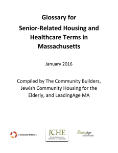 Glossary for Senior-Related Housing and Healthcare Terms in