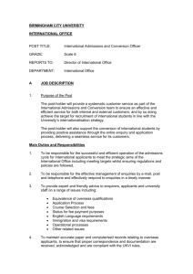 Job Description - Jobs at Birmingham City University