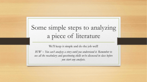 One simple way to analyze a piece of literature