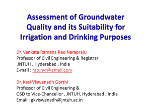 Assessment of Groundwater Quality and its Suitability for Irrigation