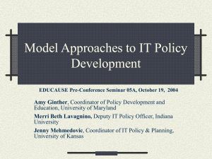 Model Approaches to IT Policy Development
