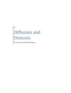 Diffusion and Osmosis - Tana-Rae's E