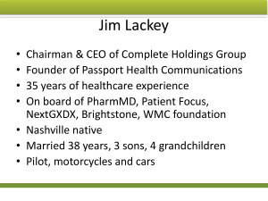 Jim Lackey May 2015 First Friday Presentation – It's All About The